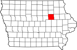 Karte von Black Hawk County innerhalb von Iowa