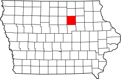 Karte von Butler County innerhalb von Iowa