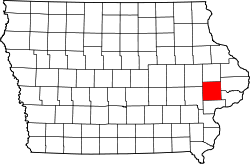 Karte von Cedar County innerhalb von Iowa