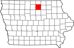 Karte von Cerro Gordo County innerhalb von Iowa