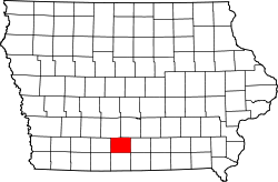 Karte von Clarke County innerhalb von Iowa