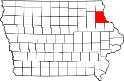 Karte von Clayton County innerhalb von Iowa