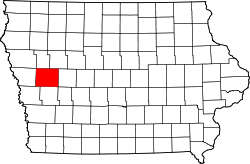 Karte von Crawford County innerhalb von Iowa