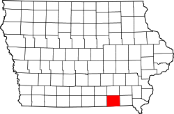 Karte von Davis County innerhalb von Iowa