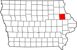 Karte von Delaware County innerhalb von Iowa