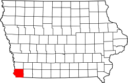 Karte von Fremont County innerhalb von Iowa