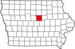 Karte von Hardin County innerhalb von Iowa
