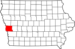 Karte von Harrison County innerhalb von Iowa