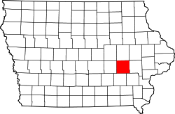 Karte von Iowa County innerhalb von Iowa