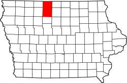 Karte von Kossuth County innerhalb von Iowa