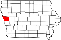 Karte von Monona County innerhalb von Iowa