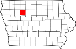 Karte von Pocahontas County innerhalb von Iowa