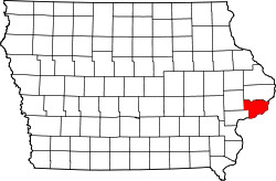 Karte von Scott County innerhalb von Iowa