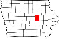 Karte von Tama County innerhalb von Iowa