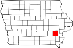 Karte von Washington County innerhalb von Iowa