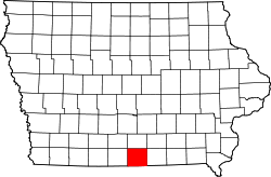 Karte von Wayne County innerhalb von Iowa