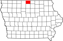 Karte von Winnebago County innerhalb von Iowa