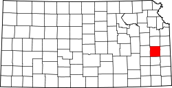 Karte von Anderson County innerhalb von Kansas
