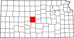 Karte von Barton County innerhalb von Kansas
