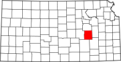 Karte von Chase County innerhalb von Kansas