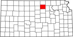 Karte von Cloud County innerhalb von Kansas