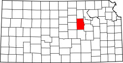 Karte von Dickinson County innerhalb von Kansas