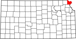 Karte von Doniphan County innerhalb von Kansas