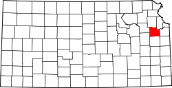 Karte von Douglas County innerhalb von Kansas