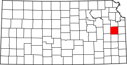 Karte von Franklin County innerhalb von Kansas