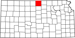 Karte von Jewell County innerhalb von Kansas