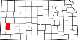 Karte von Kearny County innerhalb von Kansas