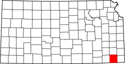 Karte von Labette County innerhalb von Kansas