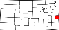 Karte von Linn County innerhalb von Kansas