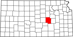 Karte von Marion County innerhalb von Kansas