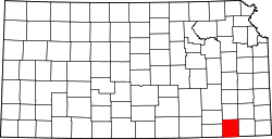 Karte von Montgomery County innerhalb von Kansas