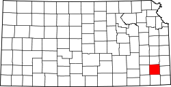 Karte von Neosho County innerhalb von Kansas