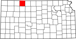 Karte von Norton County innerhalb von Kansas