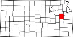 Karte von Osage County innerhalb von Kansas