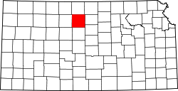 Karte von Osborne County innerhalb von Kansas