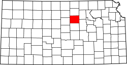 Karte von Ottawa County innerhalb von Kansas