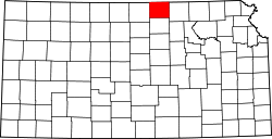 Karte von Republic County innerhalb von Kansas