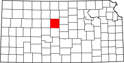 Karte von Russell County innerhalb von Kansas