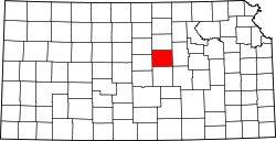 Karte von Saline County innerhalb von Kansas