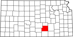 Karte von Sedgwick County innerhalb von Kansas