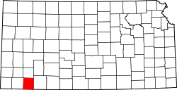 Karte von Seward County innerhalb von Kansas