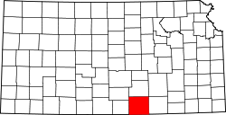 Karte von Sumner County innerhalb von Kansas