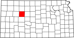 Karte von Trego County innerhalb von Kansas