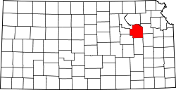 Karte von Wabaunsee County innerhalb von Kansas