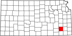 Karte von Wilson County innerhalb von Kansas