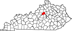 Karte von Anderson County innerhalb von Kentucky